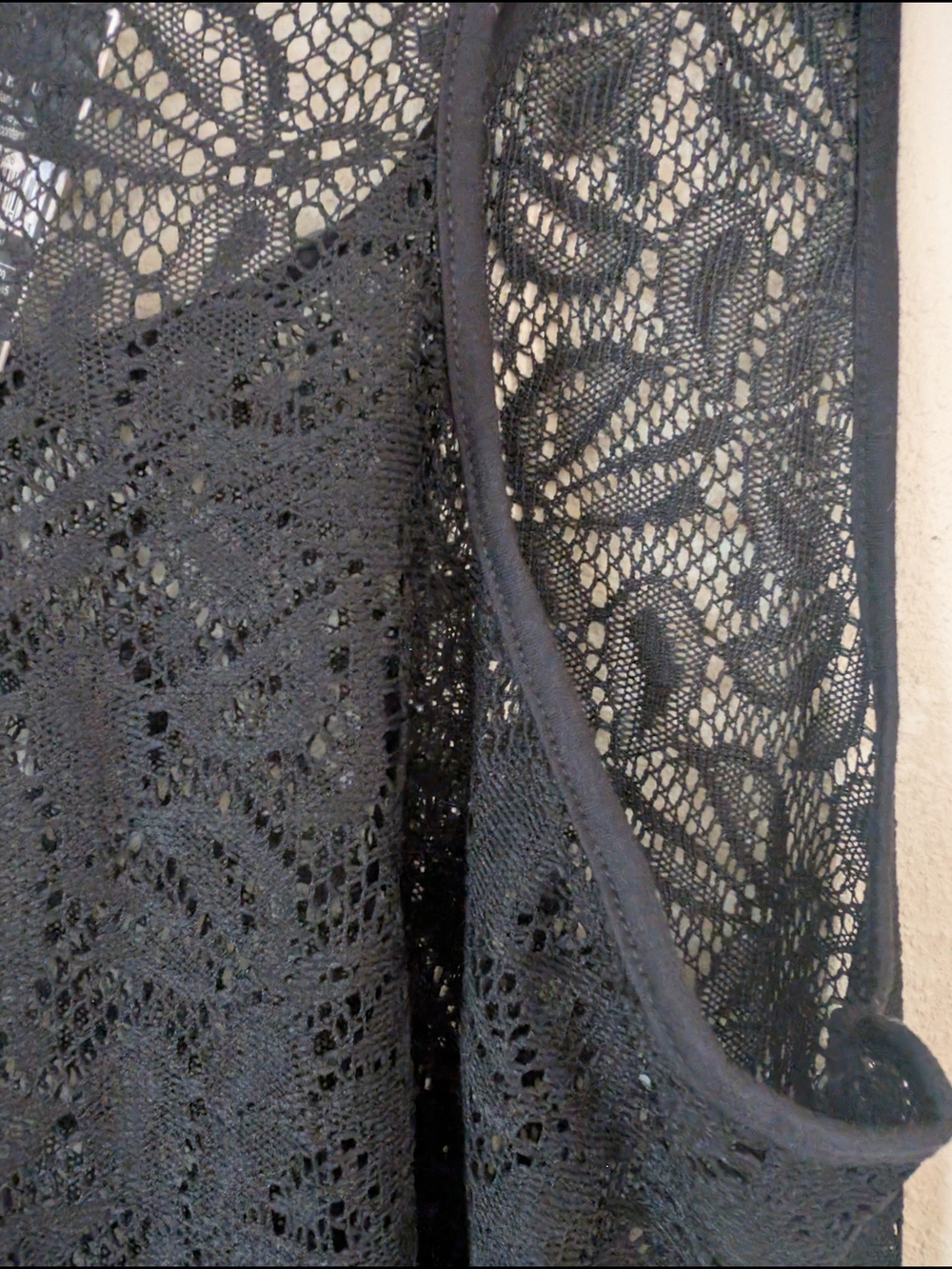 west loop Black Lace Swim Coverup Tank L
